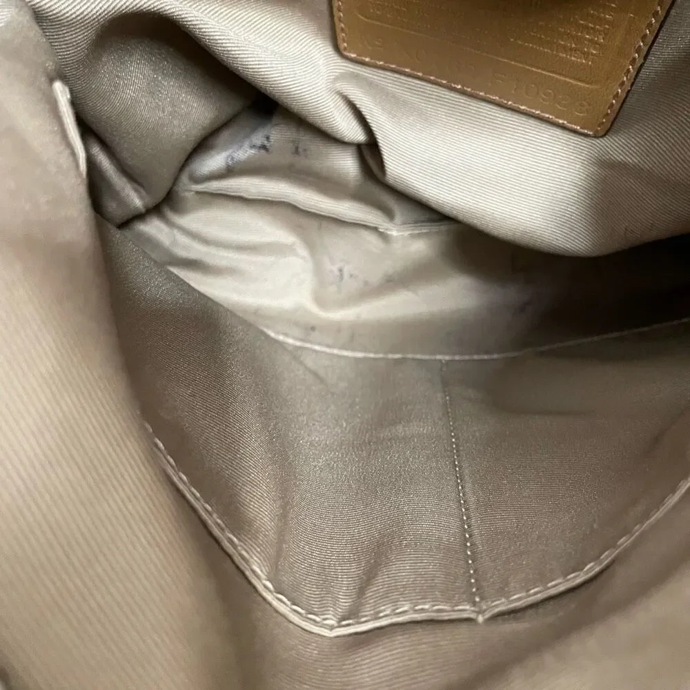 COACH BEIGE # k0782-f10938 ZIPPER OPEN LADIES LEATHER PURSE - SHOULDER BAG Tan‎
